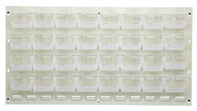 QLP-3619HC-220-32 - 36x19&quot; Louvered panel Ivory w/QUS220 bins