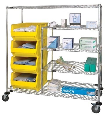 Wire Cart Par Level  w/4 QUS955 bins