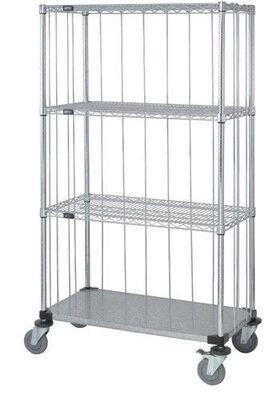 Wire/solid shelving cart - 3 sided enclosure