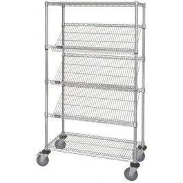 Wire Cart With Slant Shelves