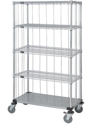 WIRE 3 SIDED 4 WIRE 1 SOLID SHELF CART