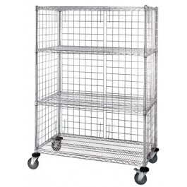 4-TIER MOB ENCLOSED CART CHROME W/ INLAY & LH