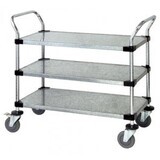 Utility Cart - 3 Solid Galvanized Shelves