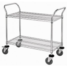 Utility Cart - 2 Chrome Wire shelves