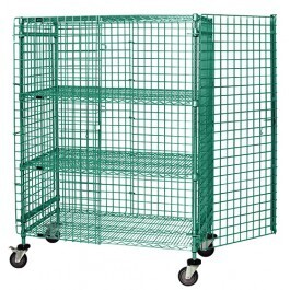 Wire Dolly based Mobile Security Cart - Green Epoxy, Part Number: MD1836-70SECP - 18x36x70&quot;