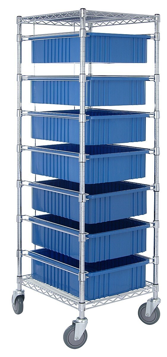 BC212469M1 - Dividable Grid bin Cart, Colour: Blue