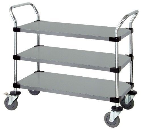 Utility Cart - 3 Solid Stainless Shelves