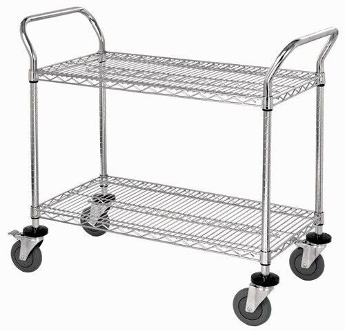 Utility Cart - 2 Stainless Wire shelves