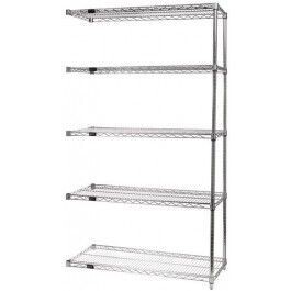 STAINLESS WIRE 5 SHELF 63"H ADD-ON KIT