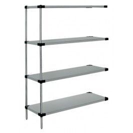 86"H Stainless Steel 4 Solid Shelf Add-On Kit