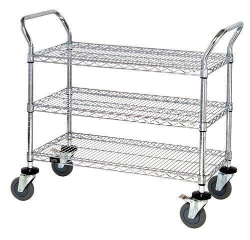 Utility Cart - 3 Stainless Wire shelves