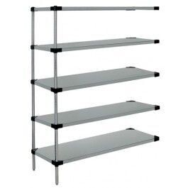 54"H Stainless Steel 5 Solid Shelf Add-on Kit​
