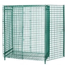 WIRE SECURITY UNIT WITH 2 INTERMEDIATE SHELVES GREEN EPOXY