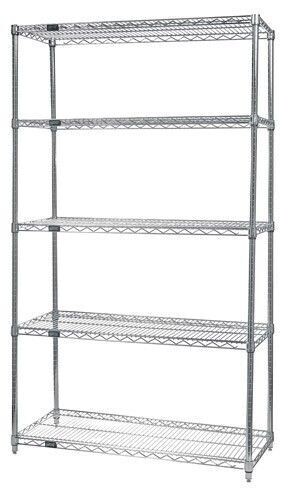 Wire 5 Shelf 74&quot;H Starter Kit Chrome, Part Number: WR74-1236C-5 - 12x36x74&quot;