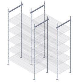 COMPLETE OVERHEAD TRACK KIT W/ GREY SHELVING UNITS