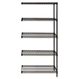 WIRE 5 SHELF 54&quot;H ADD-ON KIT BLACK, Part Number: AD54-1242BK-5