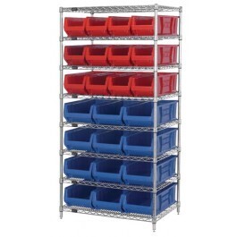 WR8-950952 - Wire shelving with bins