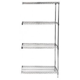 STAINLESS WIRE 4 SHELF 54"H ADD-ON KIT