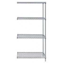 Wire 4 shelf 54&quot;H ADD-ON kit Grey