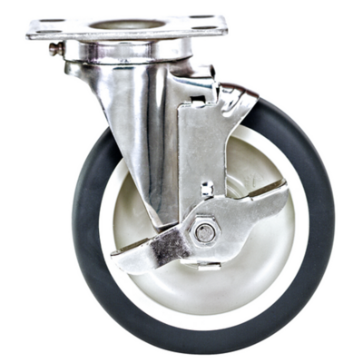 PT-PSB-S  5&quot; Stainless swivel plate caster w/brake