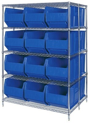 WRA86-2154C-166 shelving w/QRB166 bins
