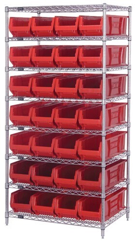 WR8-970 - Wire shelving with bins