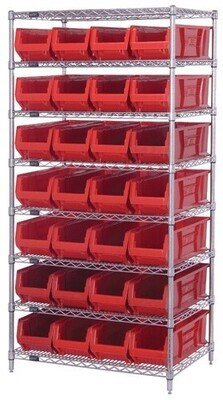 WR8-970 - Wire shelving w/QUS970 bins