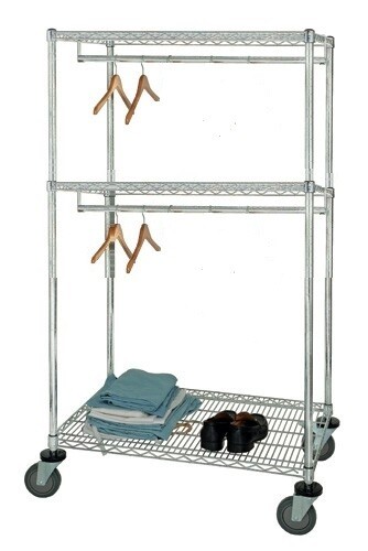 Garment Rack Two-Tier Chrome wire - Mobile