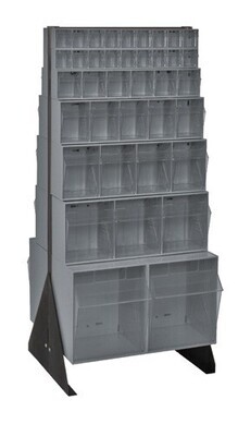 QFS348-76 - 48&quot; Mobile Tip-Out bin 2-sided frame w/bins