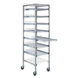 PS-S2475-7SWT - 7 shelf PARtition cart White