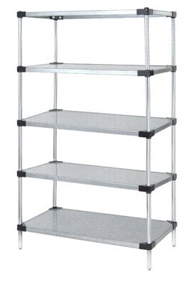 74&quot;H Galvanized Steel 5 Solid Shelf Starter Kit