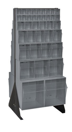 48" Double sided Tip-Out bin unit w/14 bins + Mobility kit