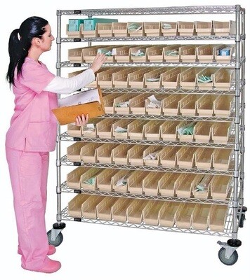 WRC9-63-2448-105 Catheter cart w/80 QSB105 bins