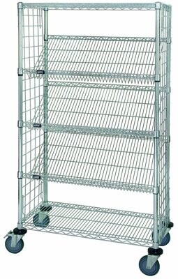 Wire Cart Slant Shelves With Enclosure Panels