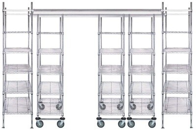 COMPLETE OVERHEAD TRACK KIT W/ GREY SHELVING UNITS