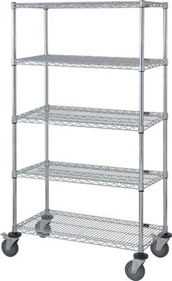5-Tier Wire shelf cart w/Label holders