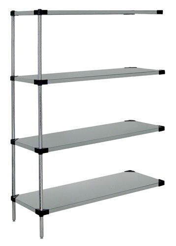 54"H Stainless Steel 4 Solid Shelf Add-On Kit
