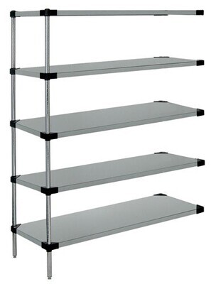 74&quot;H Stainless Steel 5 Solid Shelf Add-On Kit