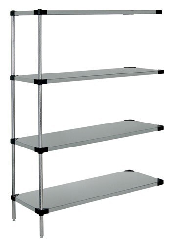 86&quot;H Stainless Steel 4 Solid Shelf Add-On Kit