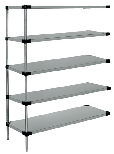 86&quot;H Stainless Steel 5 Solid Shelf Add-On Kit, Part Number: WRSAD5-86-1436SS - 14x36x86&quot;