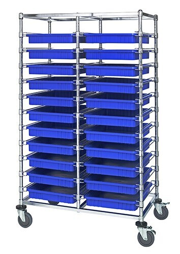 BC214069M2D - Dividable Grid bin Cart, Colour: Blue