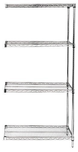 Stainless wire 4 shelf 63&quot;H ADD-ON kit, Part Number: AD63-1236S