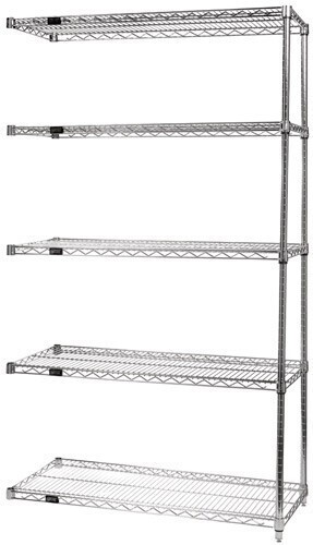 Stainless wire 5 shelf 63&quot;H ADD-ON kit, Part Number: AD63-1836S-5