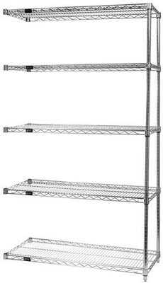 Stainless wire 5 shelf 63"H ADD-ON kit