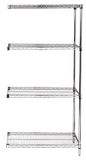 Wire 4 shelf 74&quot;H ADD-ON kit Chrome