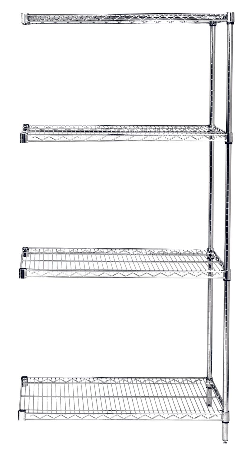 WIRE 4 SHELF 86&quot;H ADD-ON KIT CHROME