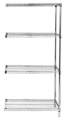 WIRE 4 SHELF 86&quot;H ADD-ON KIT CHROME