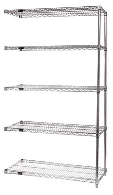 Stainless wire 5 shelf 86&quot;H ADD-ON kit