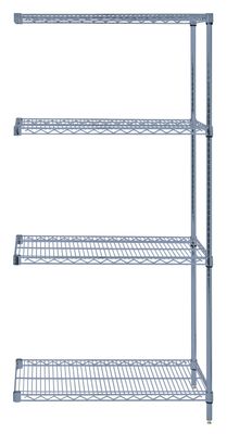 WIRE 4 SHELF 86&quot;H ADD-ON KIT GREY