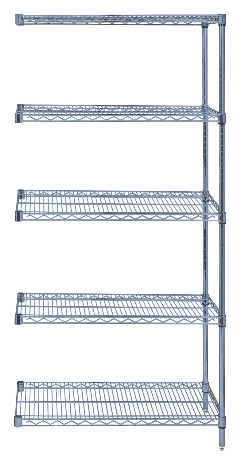 WIRE 5 SHELF 54&quot;H ADD-ON KIT GREY